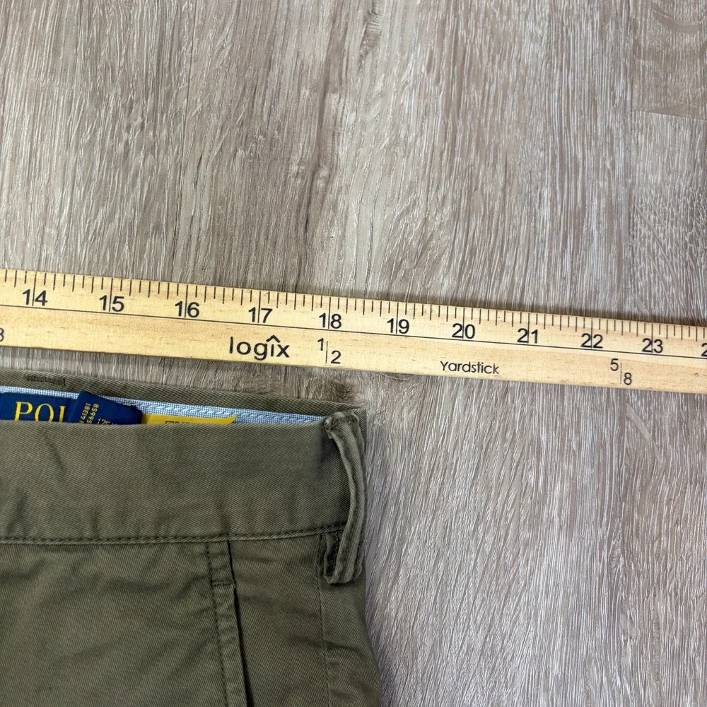 Polo Ralph Lauren Mens Chinos Pants 36x32 Stretch Straight Fit Green Mens